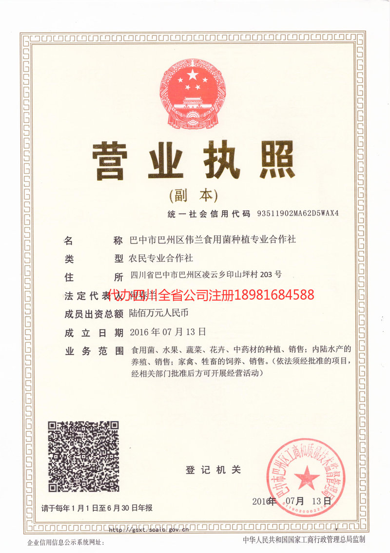 湖州湖州伟兰食用菌种植专业合作社